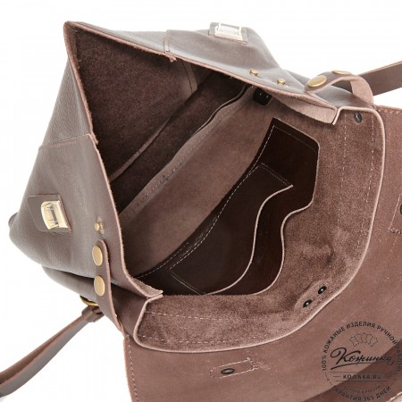 Кожаный рюкзак "Школьник" (тёмно-коричневый)